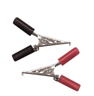 Krokodilklämma med hylsa röd 10 pack