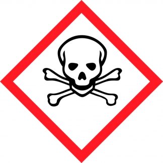 Etiketter Toxic 20x20 mm GHS pictogram