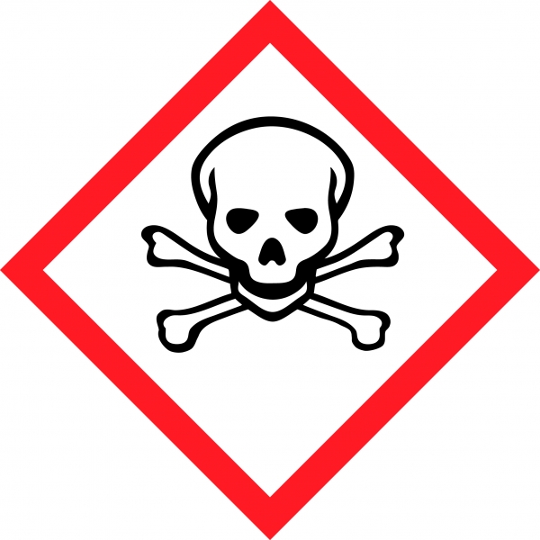 Etiketter Toxic 20x20 mm GHS pictogram