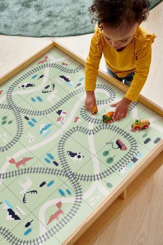 Blue-Bot/Bee-Bot matta Järnväg, 75x75 cm