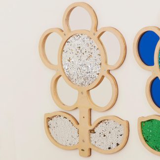 Paljett- och Spegeltavla - Silvrig blomma