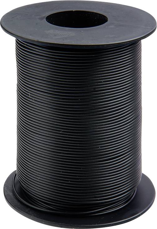 El-kabel Svart entrådig 0,2 mm, isolerad 100m