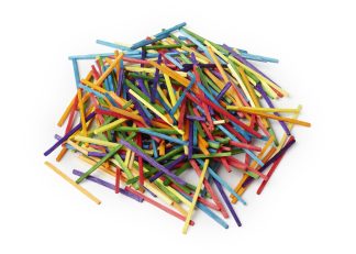 Trästickor färgade längd 50mm, c:a 5 000 st_fp.