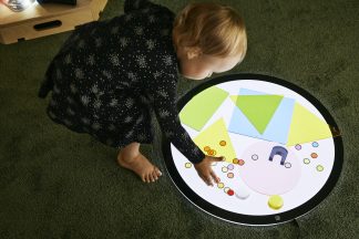 Ljusbord runt med valbara färger