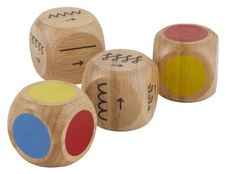 Tärningar med skrivmönster