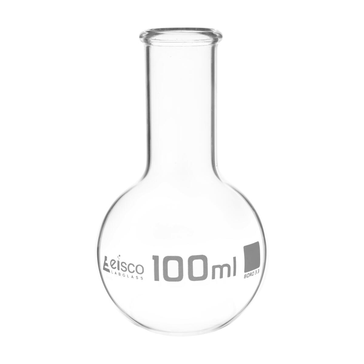 Rundkolv 100ml Borosilikatglas - rund botten 12st/fp