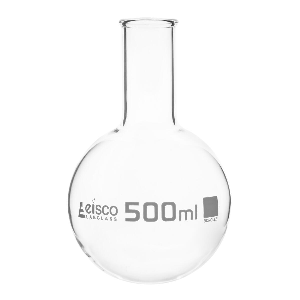 Rundkolv 500ml Borosilikatglas - rund botten 6-pack